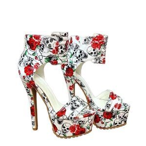 Ami Clubwear Skulls and Roses Platform Heels